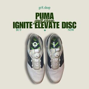 Puma Ignite Elevate Disc Golf Shoes Size 7.5 Mens White & Navy Lightweight Comfo